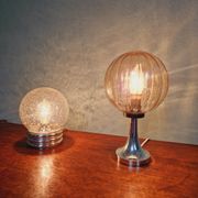 Lampe de table en verre ambré, style Space Age, années 70