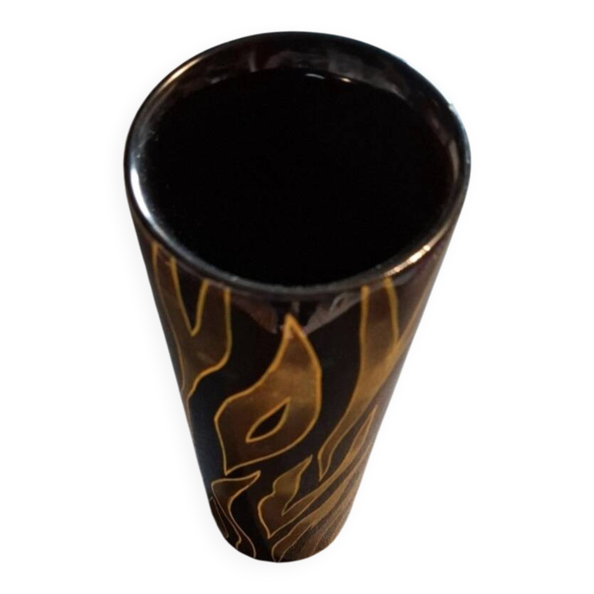 Lacquered wooden vase
