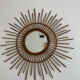 Vntage mirror 1960 rattan sun - 78 cm