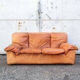 Divano Bonheur in pelle di Titina Ammannati e Giampiero Vitelli per Brunati, anni '70