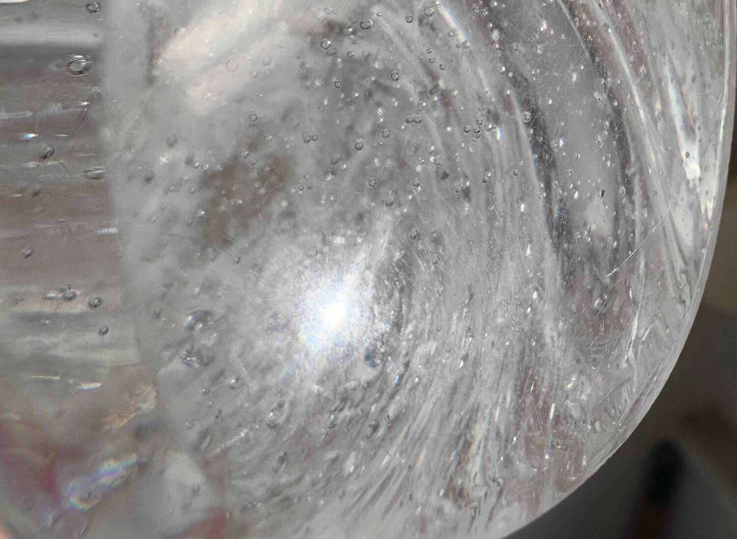 Small Schneider crystal lamp from the 50s