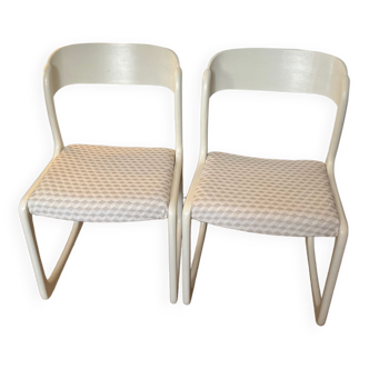 Paire de chaises pieds luges / traîneau