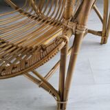 Rattan basket armchair 70s
