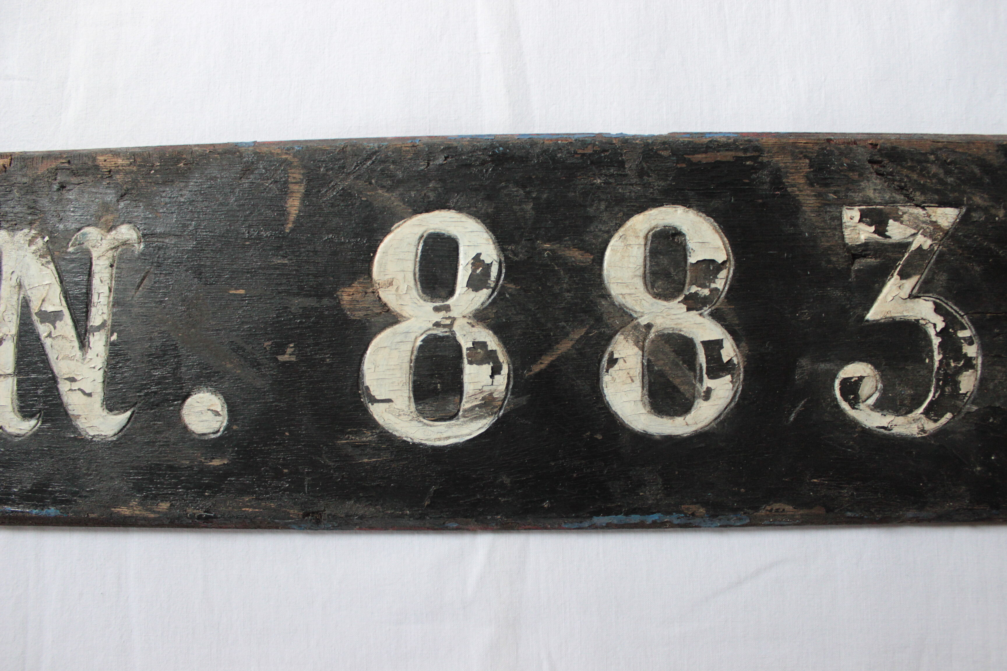 Old boat license plate