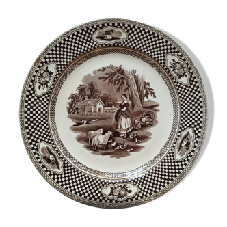 Assiette de service antique en Bessarabie par John Meir & Son