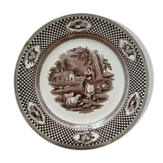 Antique Bessarabia transferware plate by John Meir &  Son
