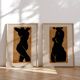 Paire d’estampes, art mural silhouette féminine. Lot de deux, 50x70cm