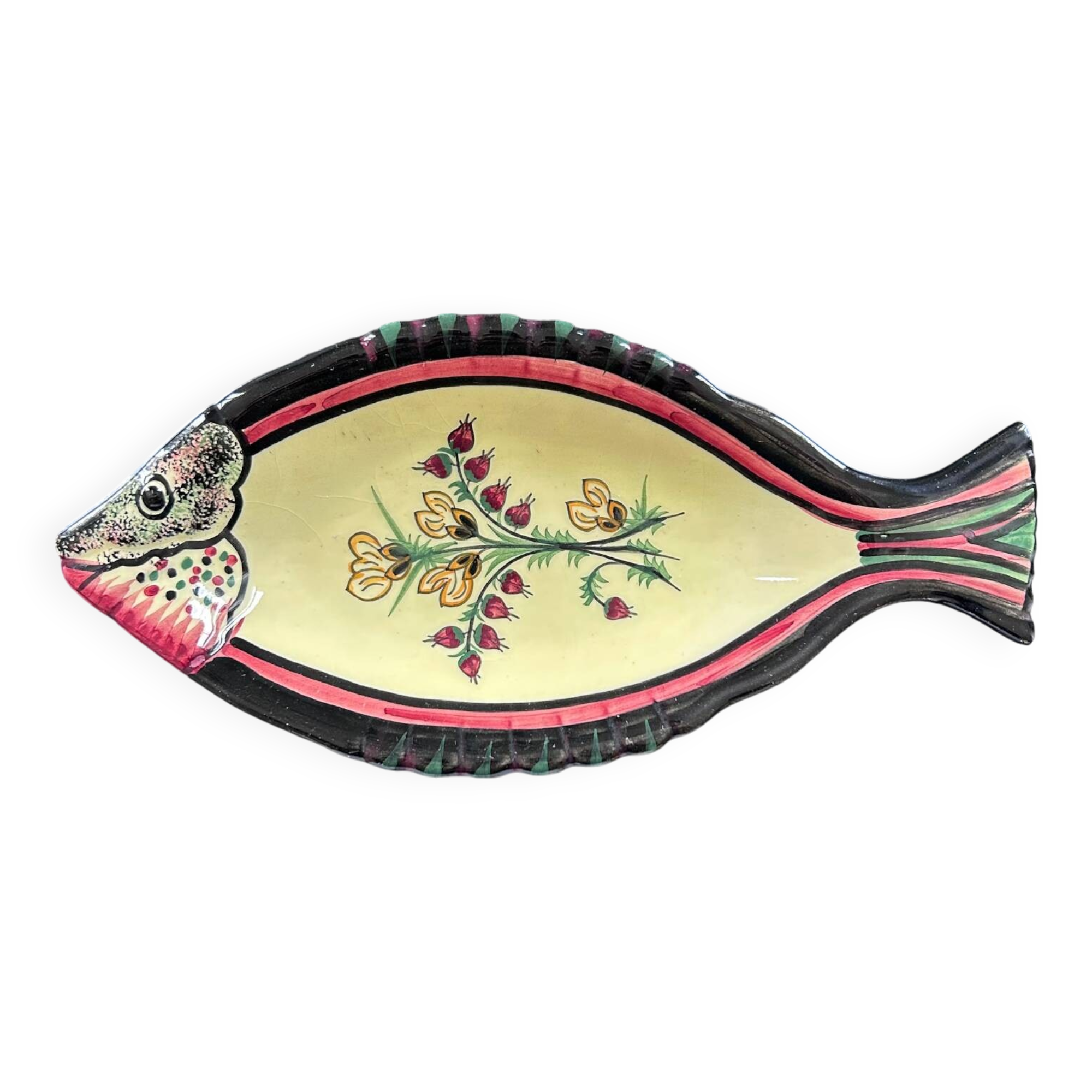 Fish dish signed Henriot Quimper