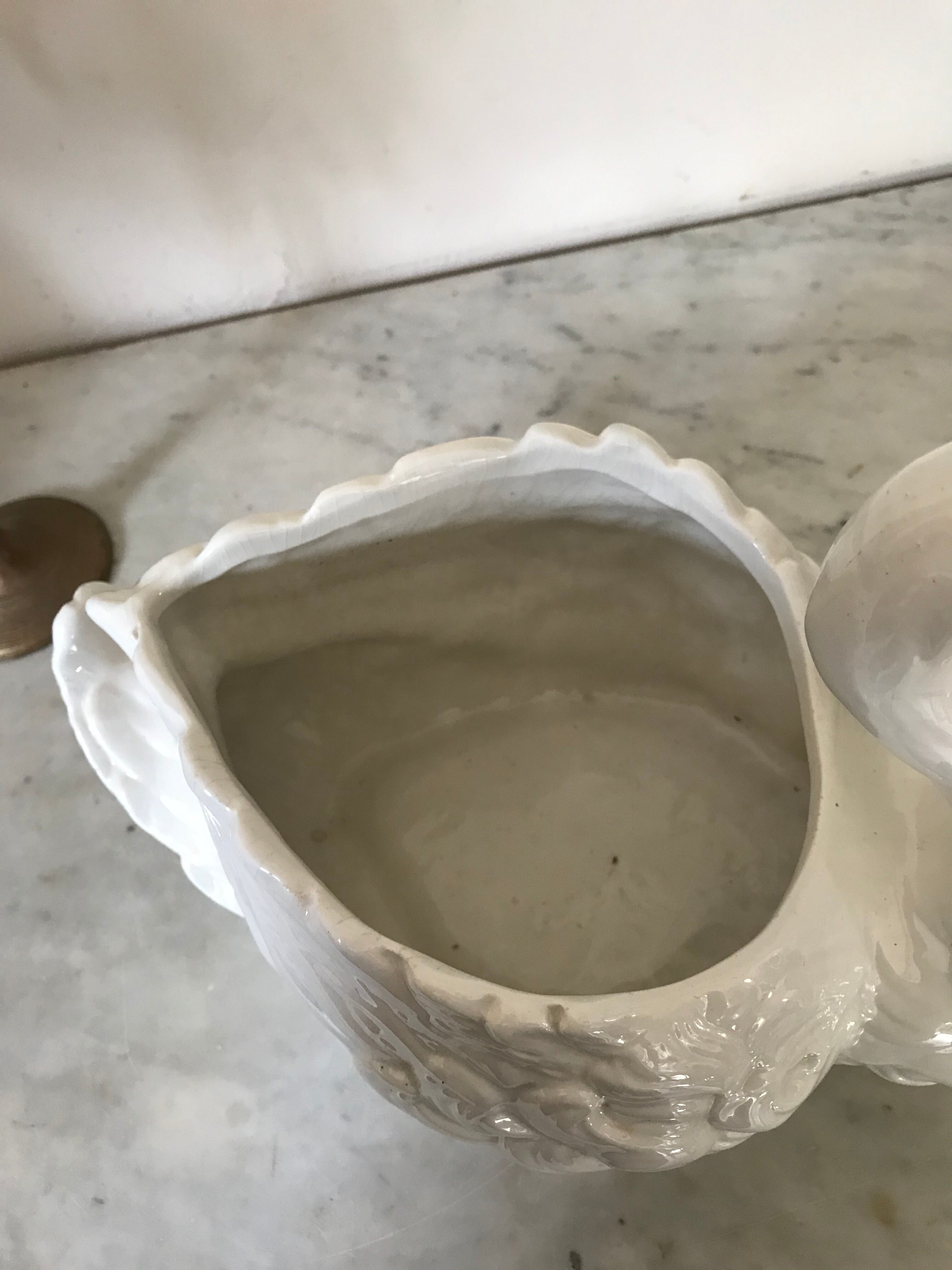 Vintage ceramic swan pot cover