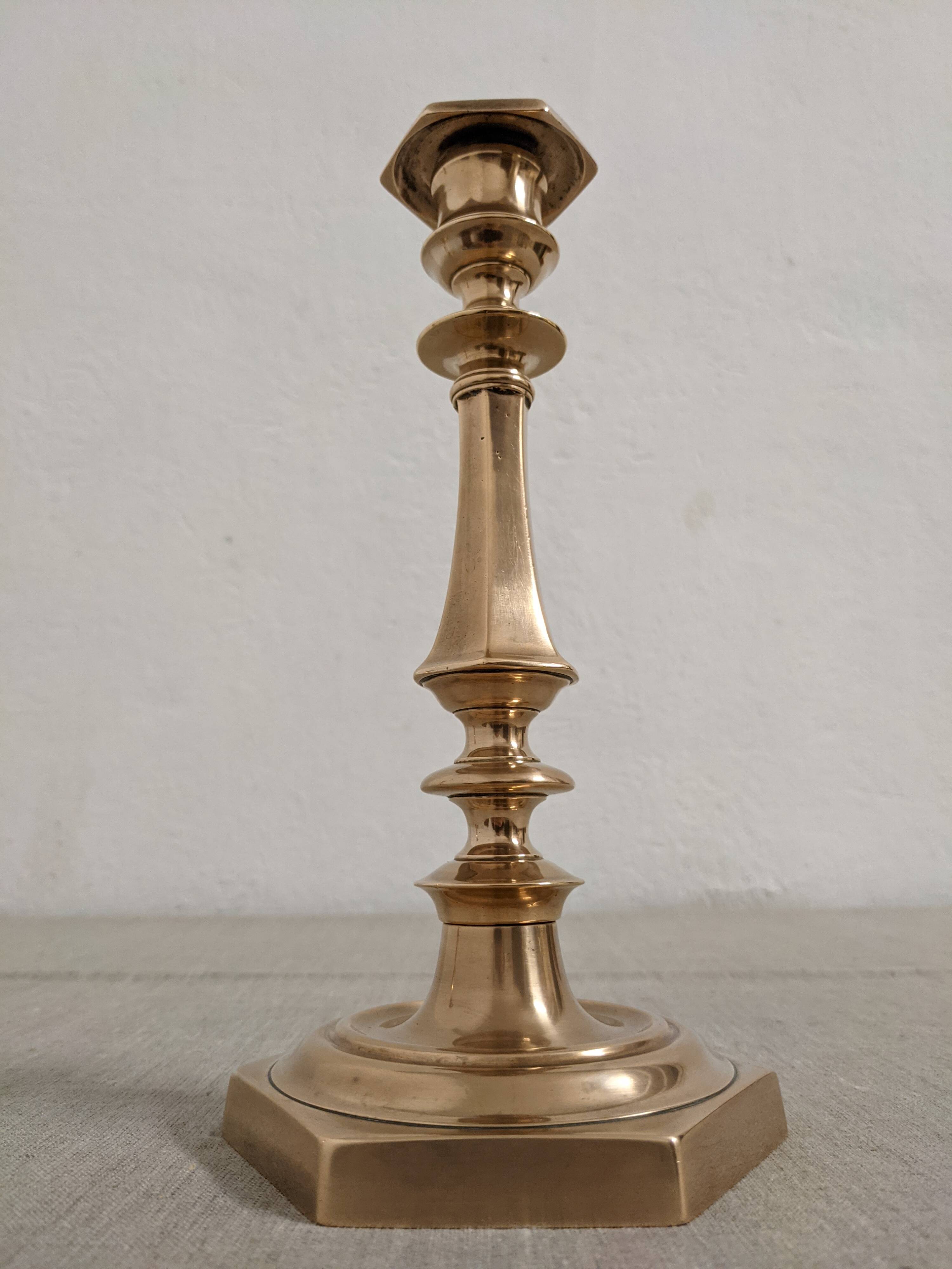Pair of bronze candlesticks, France, late 19th century