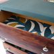 Chiffonnier vintage chêne commode vert anglais