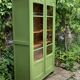 Armoire parisienne vitrée art déco 1930 kaki