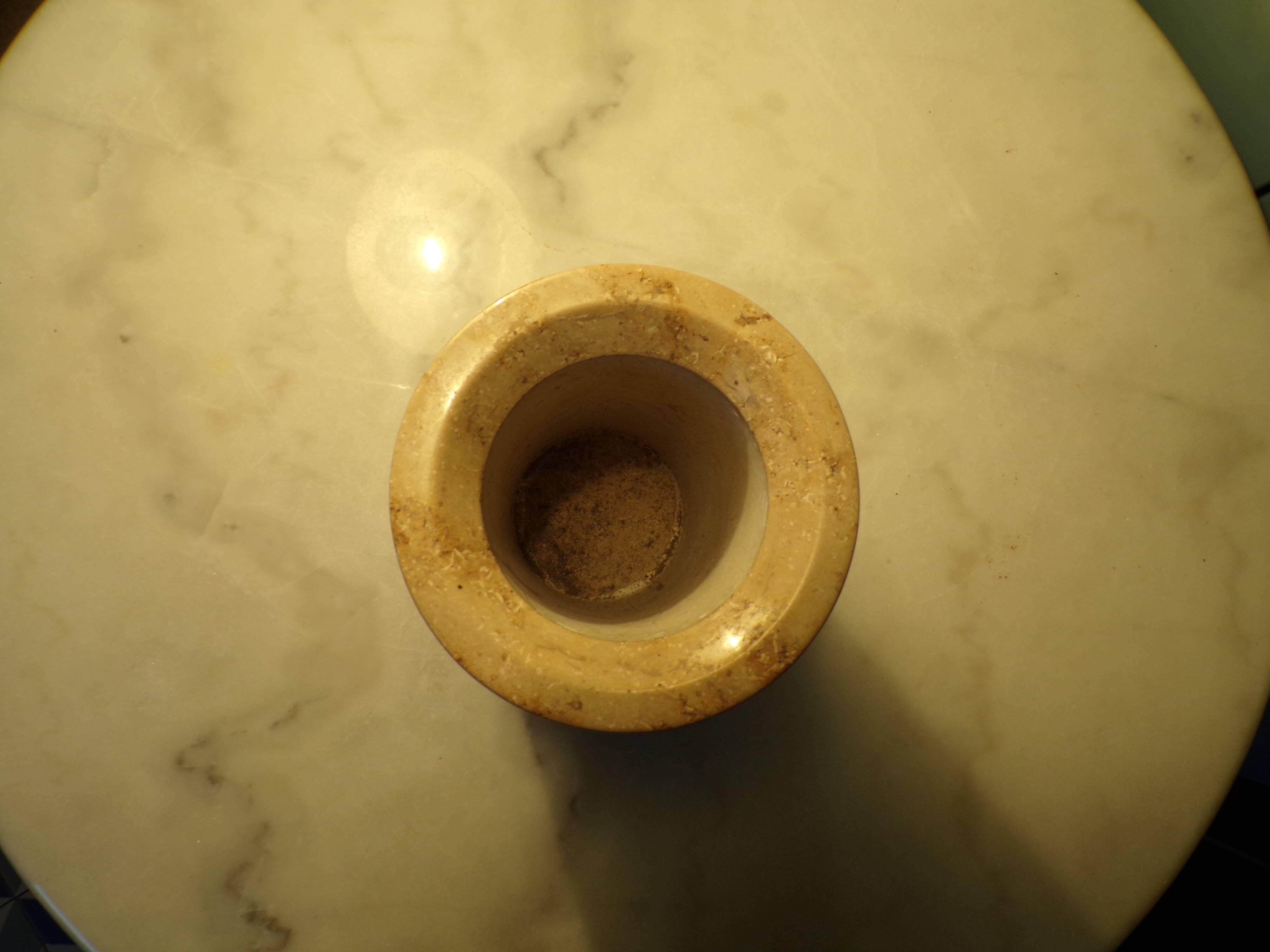Travertine roller vase h=17cm