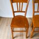 Ensemble de 3 chaises bistrot en bois 1950