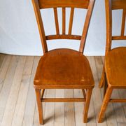 Set of 3 wooden bistro chairs 1950