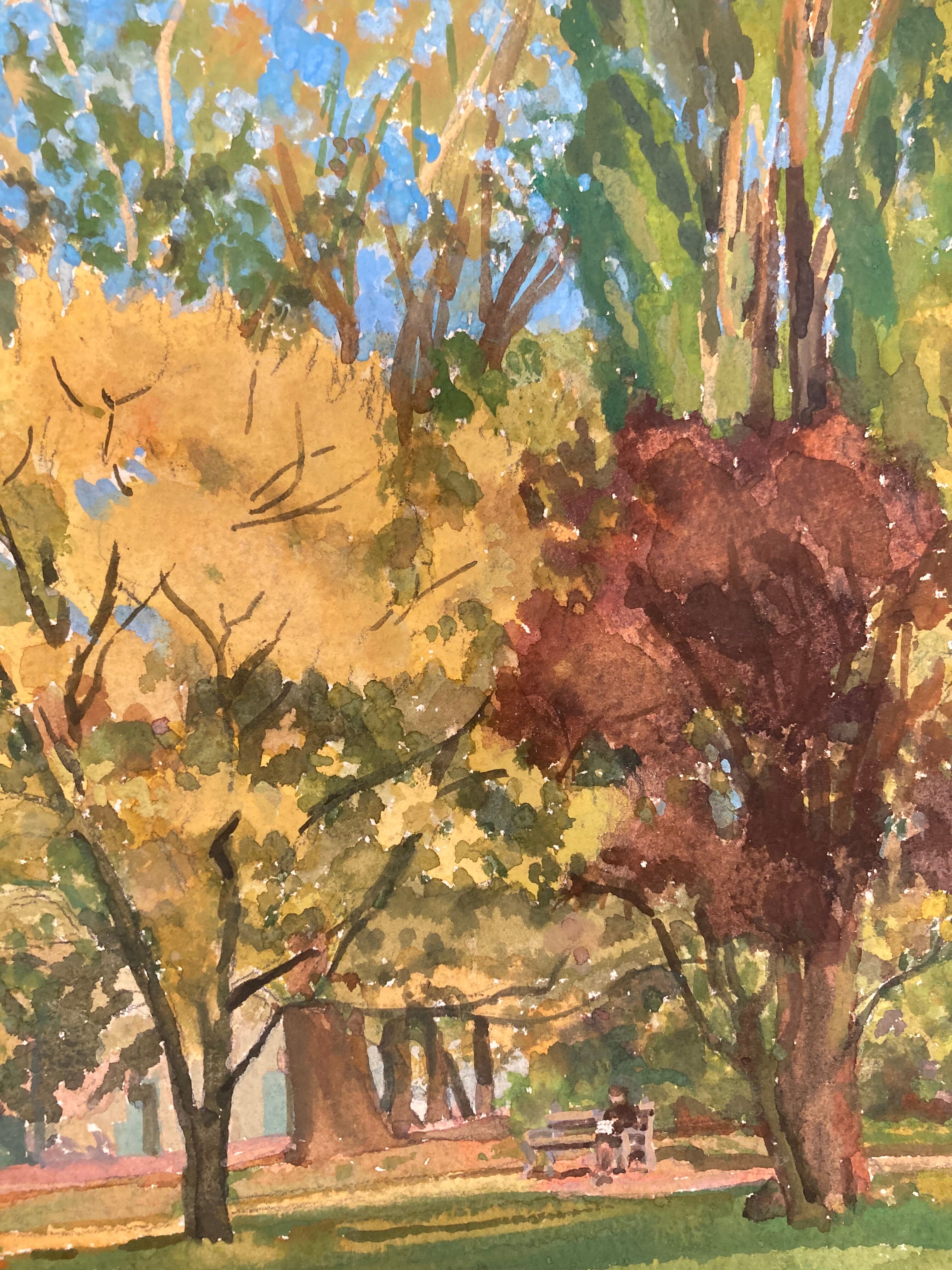 Vintage landscape watercolor