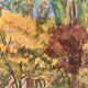 Vintage landscape watercolor