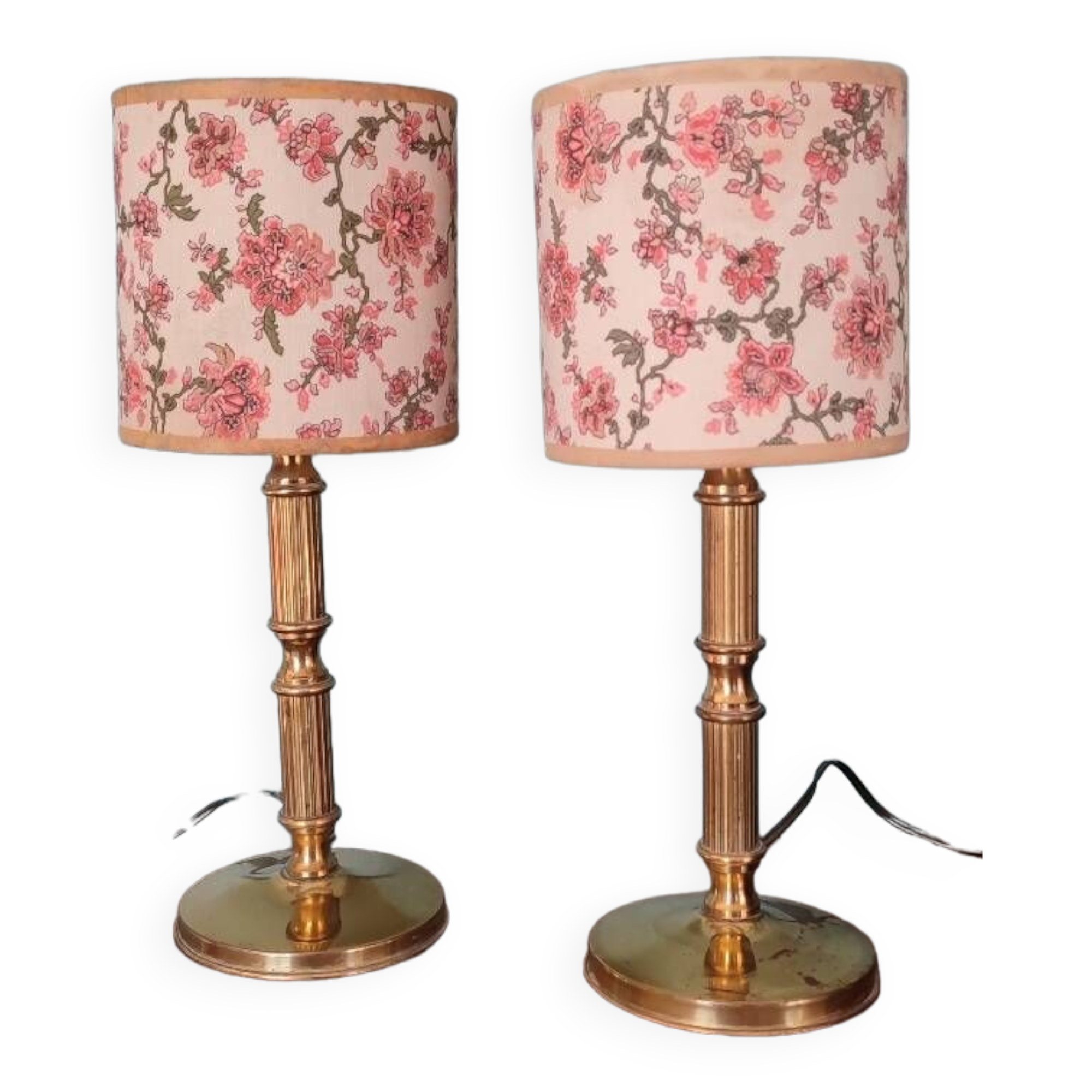 Pair of brass bedside tables