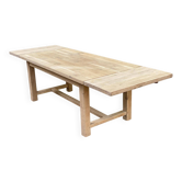 Farmhouse dining table extendable stripped in raw solid oak 180-270cm 1