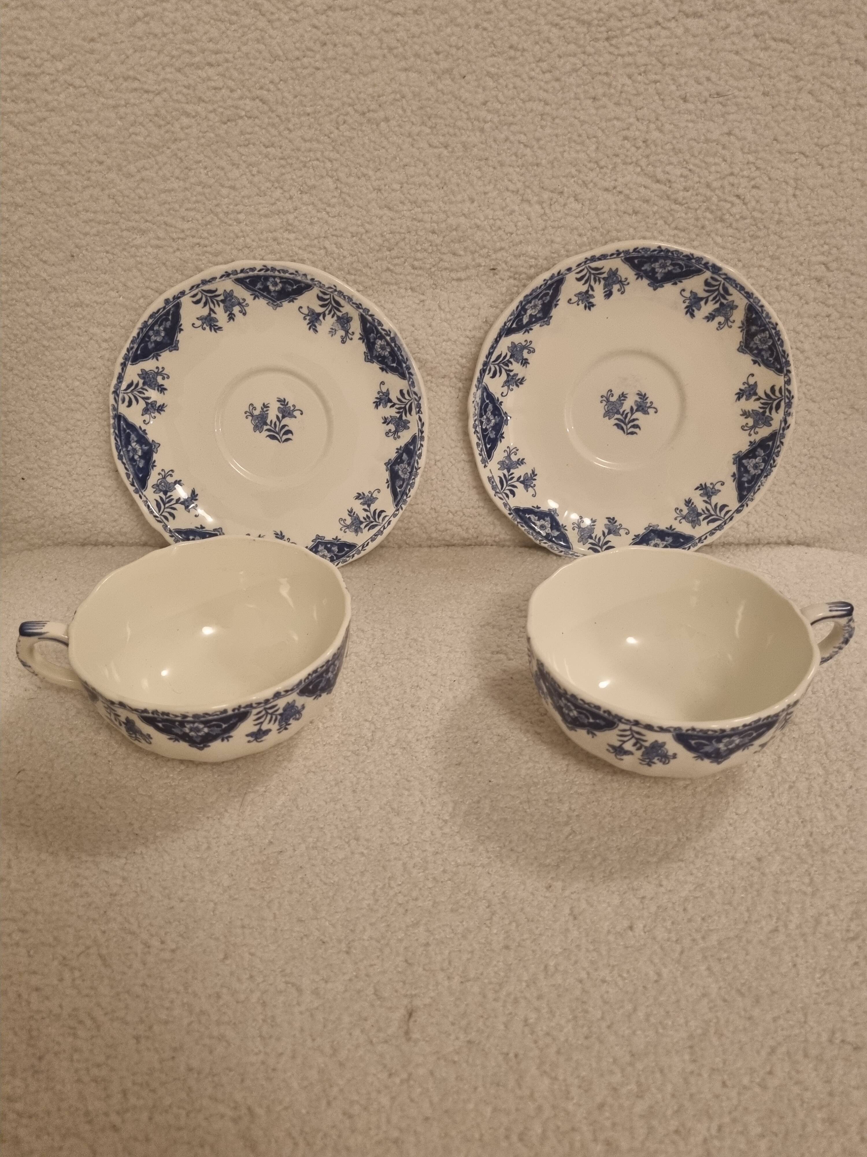 Gien dolphin model cups and under cups