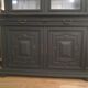 Black patinated oak library