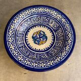 TERRACOTTA SALAD BOWL ORIGINAL MOROCCO BLUE TONES