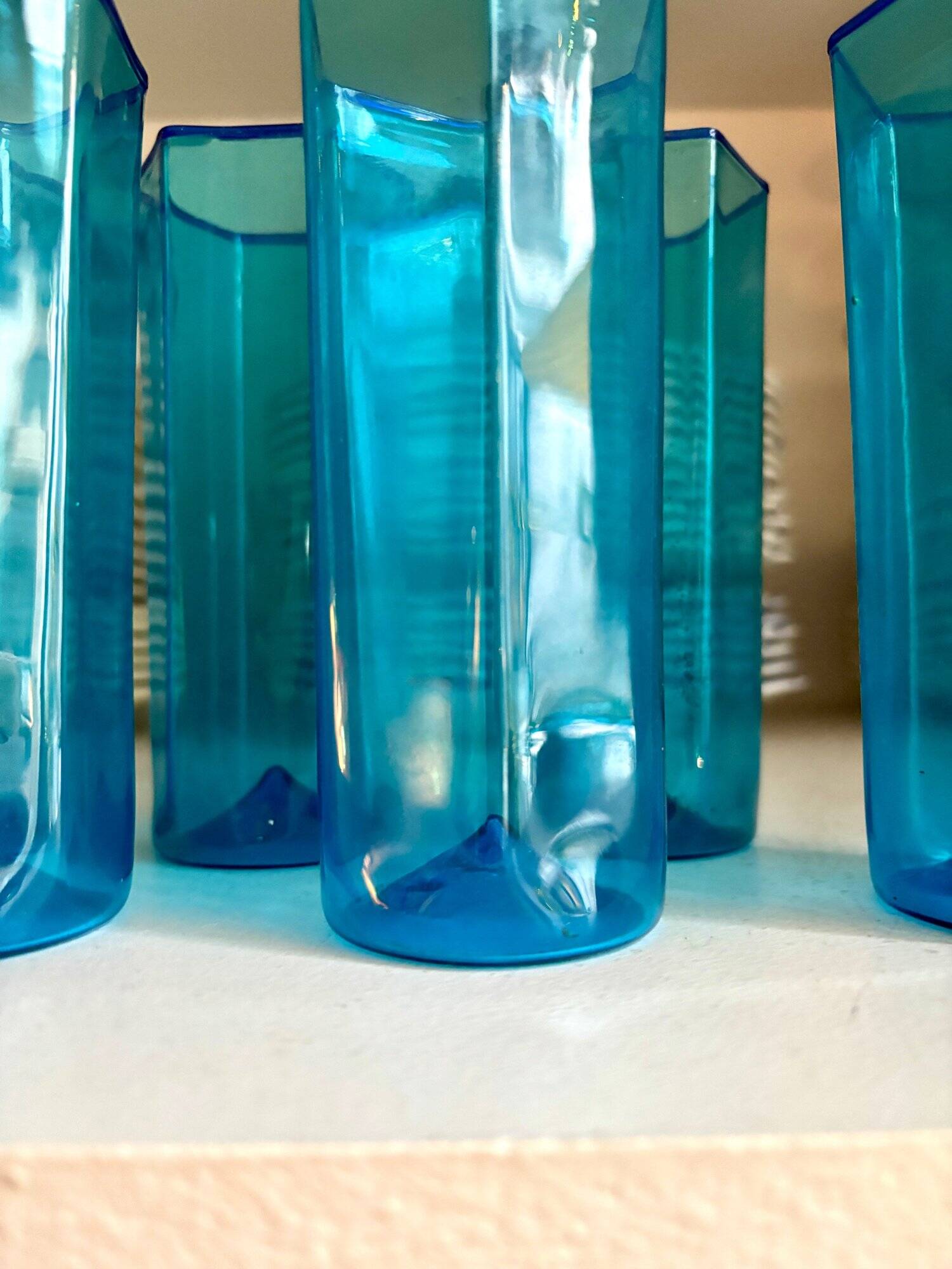 7 Murano glass glasses by Carlo Scarpa for Venini, Italy