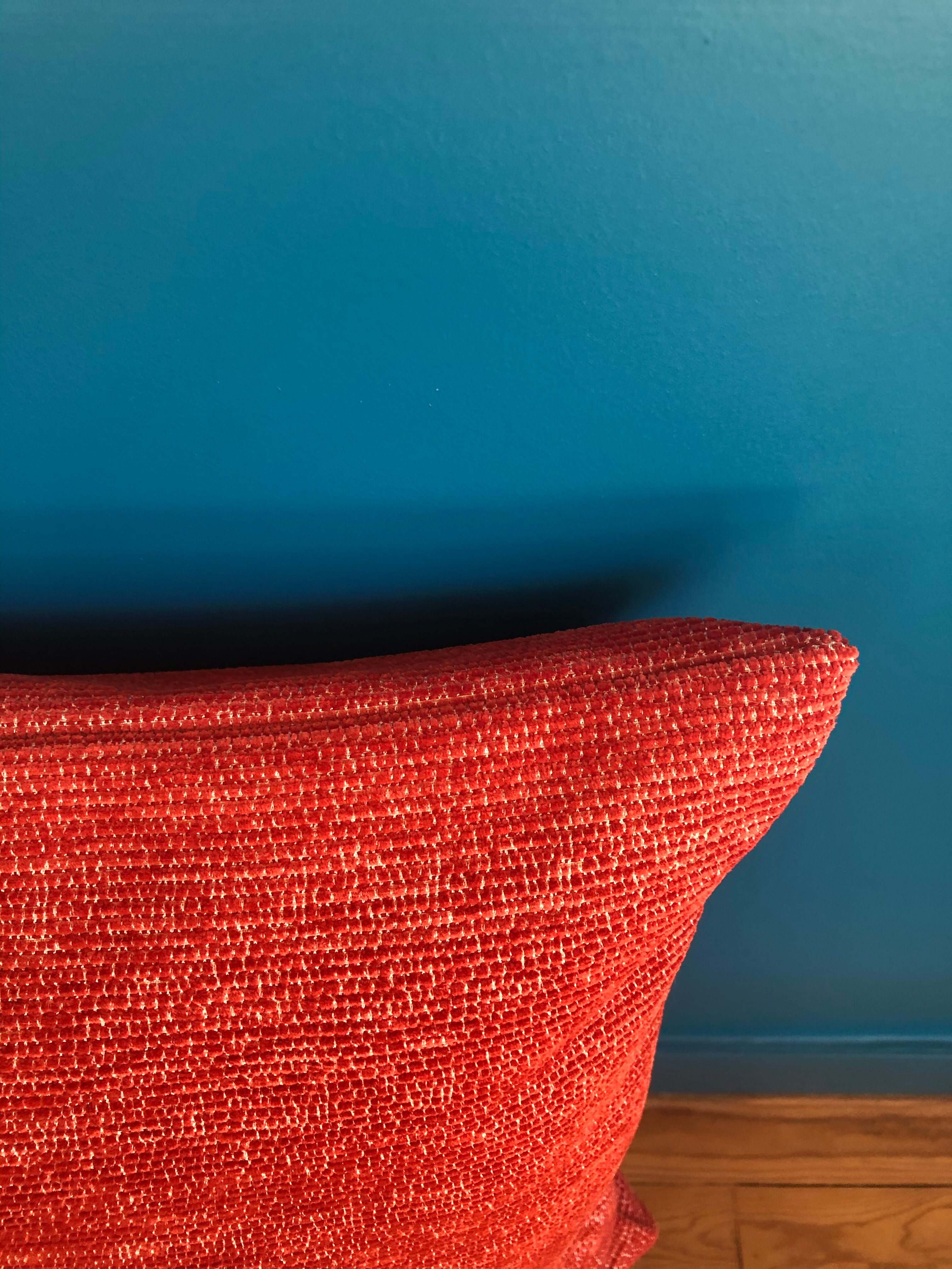 Red striped cushion