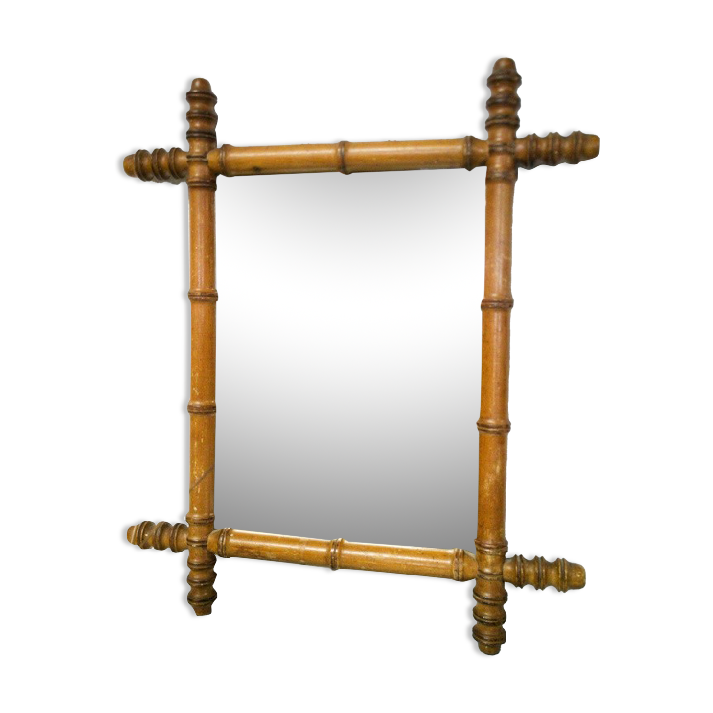 Bamboo-style wooden mirror
