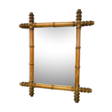 Bamboo-style wooden mirror