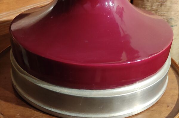 Lampe à poser céramique et alu/design 20 ème siècle