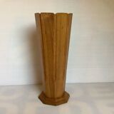 Large octagonal wooden vase