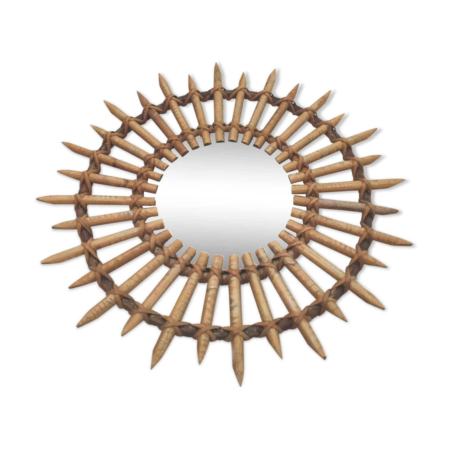 44cm rattan sun mirror