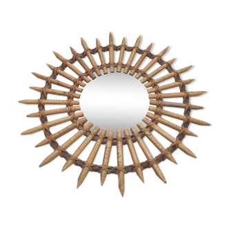 Miroir soleil en rotin 44cm