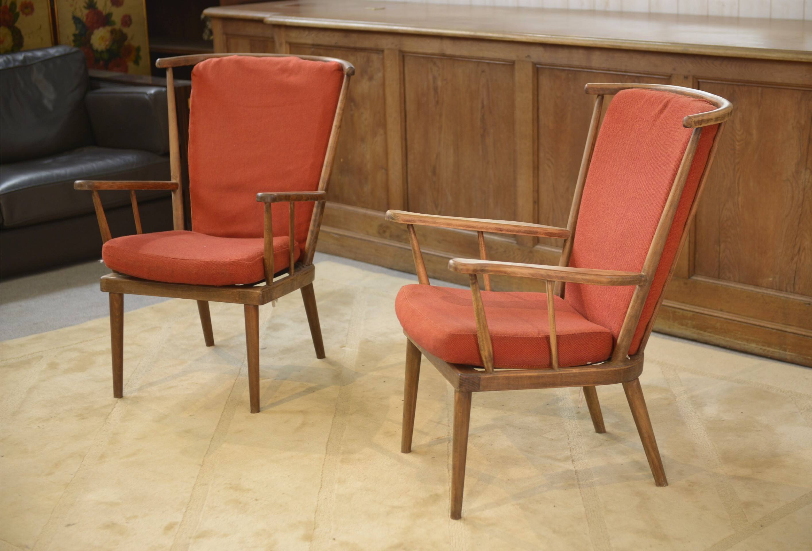 Paire de fauteuils éventail Baumann 1960’s