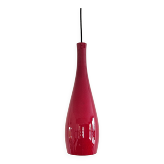 Red glass 'Bang' pendant lamp by Jacob E. Bang for Fog & Mørup, Denmark 1960's