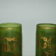 Pair of glass vases engraved gold decoration