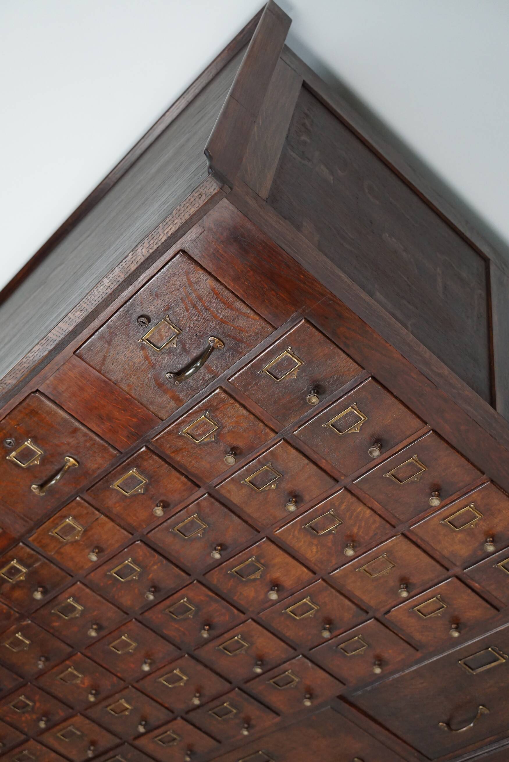 Large French oak notary apothecary cabinet / filing cabinet, 1920/30s