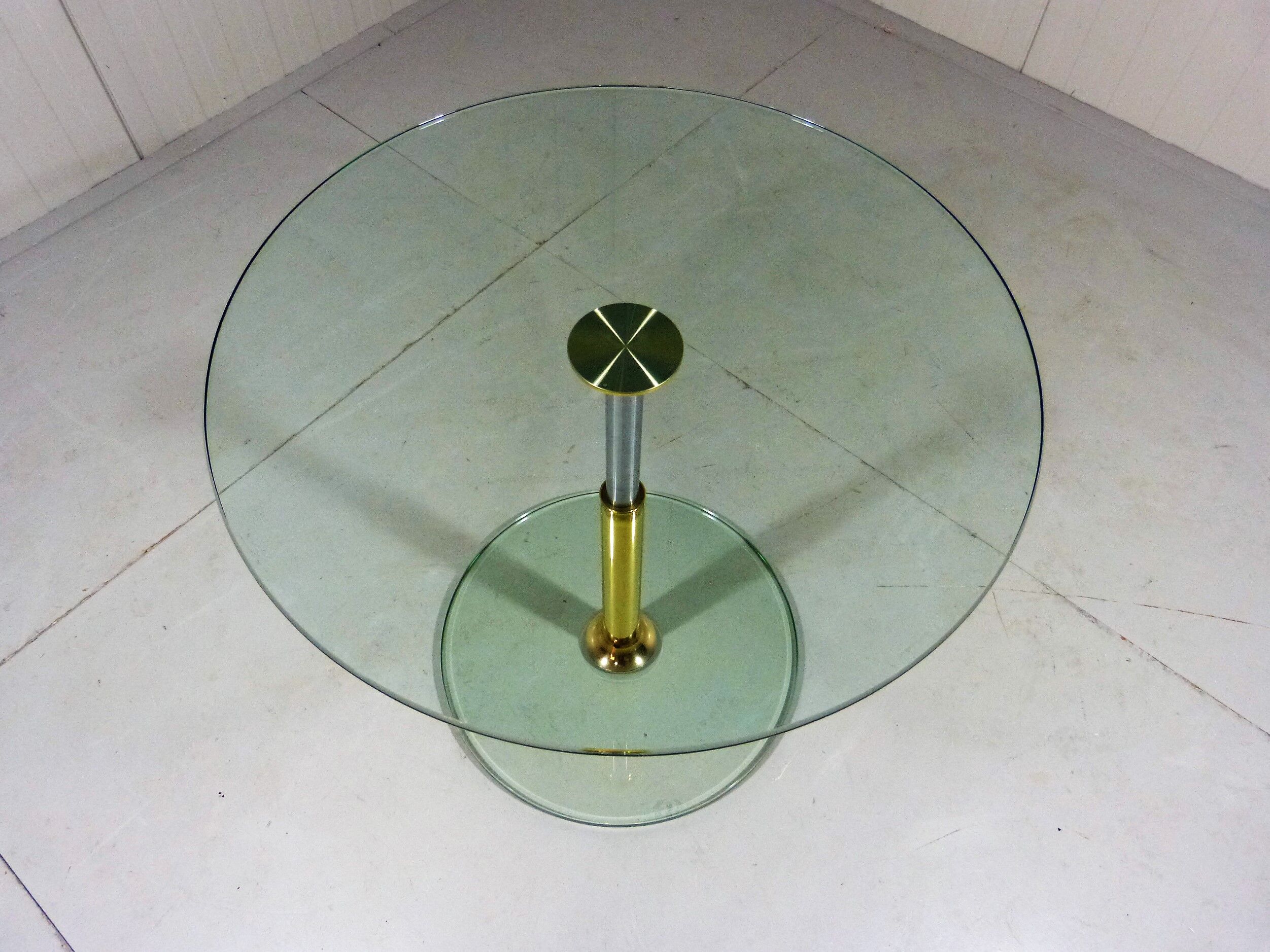 Peter Draenert round glass side table, 1983