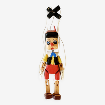 Marionnette Pinocchio en bois peint