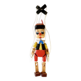 Painted wooden Pinocchio puppet