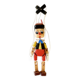 Marionnette Pinocchio en bois peint