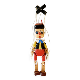Painted wooden Pinocchio puppet