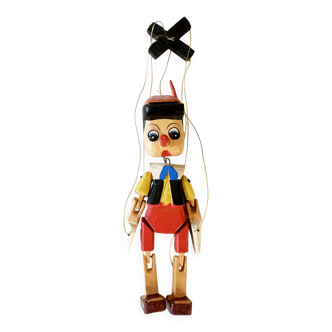 Marionnette Pinocchio en bois peint