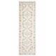 1970s vintage Turkish hand-knotted wool cotton beige runner rug 93x301