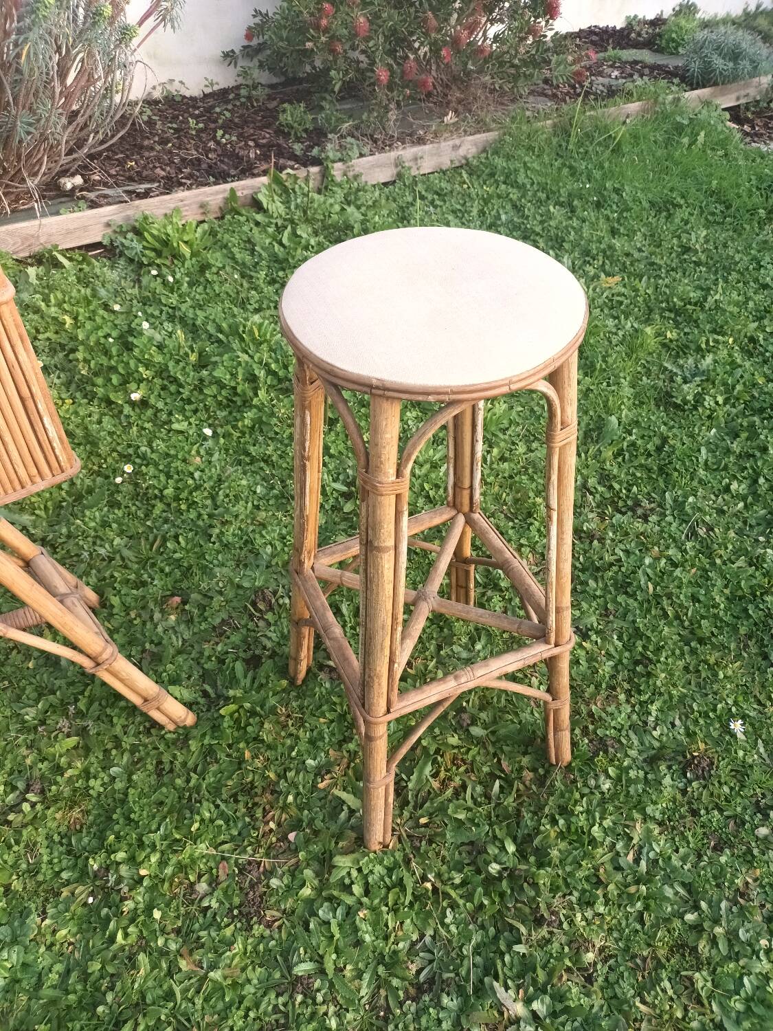 Bar en rotin vintage