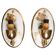 Set of two wall sconces in porcelain with roses, Poland, 1960s.