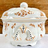 Old Longchamp vegetable soup tureen with Moustiers Olérys decor