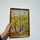 Tableau, peinture à l'huile, paysage signé