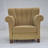 1960s, Danish relax chair, original light green furniture wool.